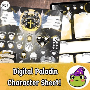 Custom Paladin Character Sheet: D&D 5e Class-Themed PDF (Digital Download)