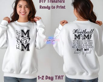 Football Mom, Football, DTF Transfer ready to print, Personalized DTF Transfer, High Quality, Heat Press DTF Transfers