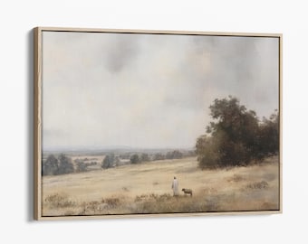 Vintage The Lord is my Shepherd Art Oil Painting Canvas Print | Jesus Leaves 99 | Jesus Christ Christian Art | Christian Painting | CVTL2