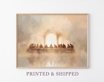 Last Supper Painting Print: Minimalist Christian Wall Art with Spiritual Symbolism | PCC4