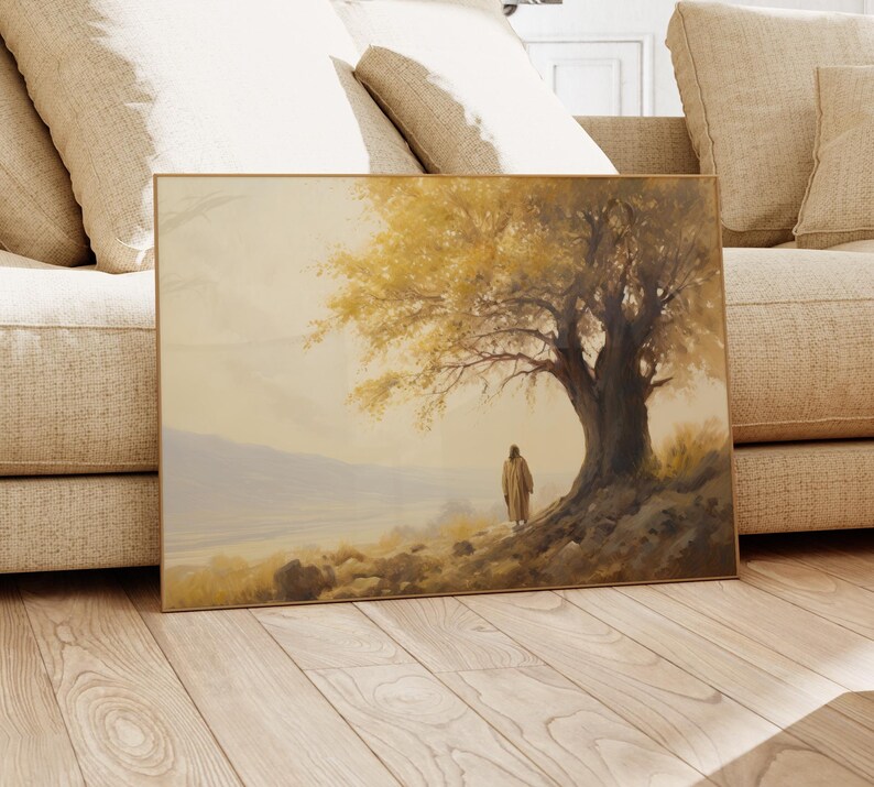 Vintage Parable of the Mustard Seed Oil Painting Print | Faith as Small ...