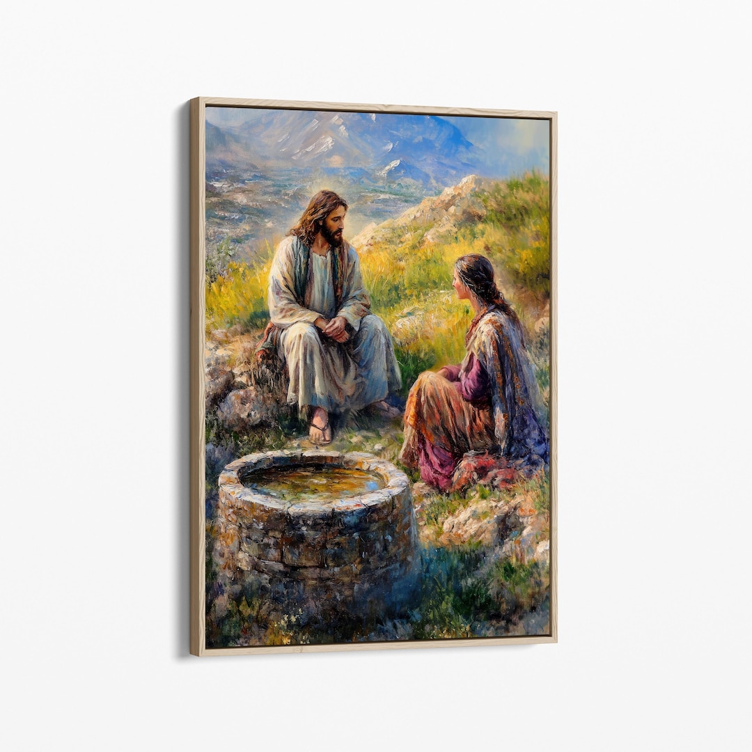 Woman at the Well Oil Painting Canvas Print | Samaritan Woman | Jesus ...