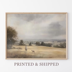 Vintage The Lord is my Shepherd Oil Painting Print | Jesus Leaves 99 | Christian Art | Jesus Christ Art | Modern Christian Painting | VTL1