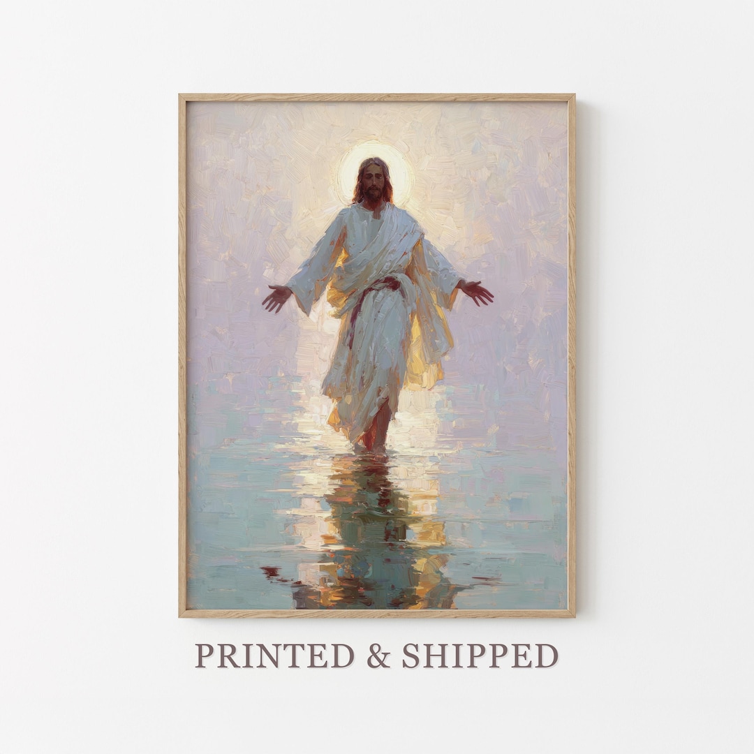 Jesus Walking on Water Painting Print | Faith Based Christian Wall Art ...