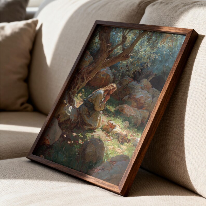 Garden of Gethsemane Jesus Painting Print | Jesus Praying | Christian ...