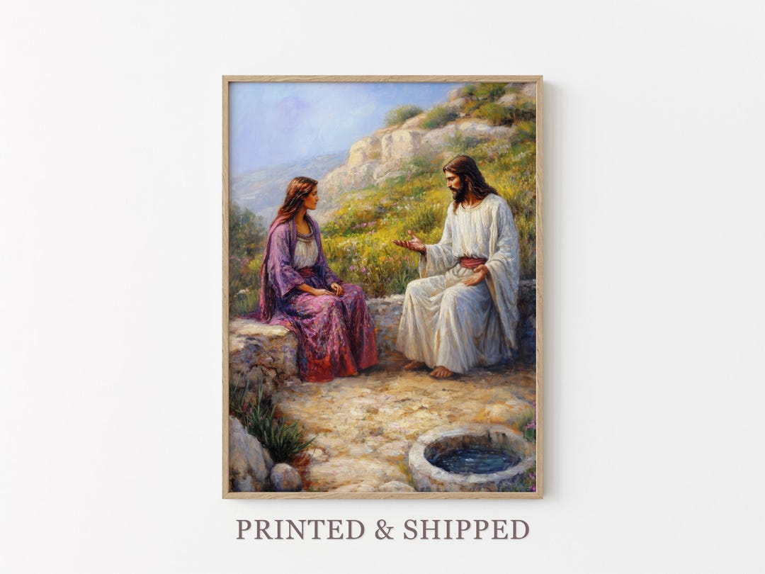 Woman at the Well Oil Painting Print | Samaritan Woman | Jesus Bible ...