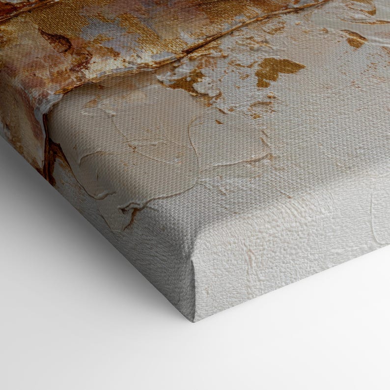 Gold Cross Canvas Abstract Painting Print | Christian Home Decor ...