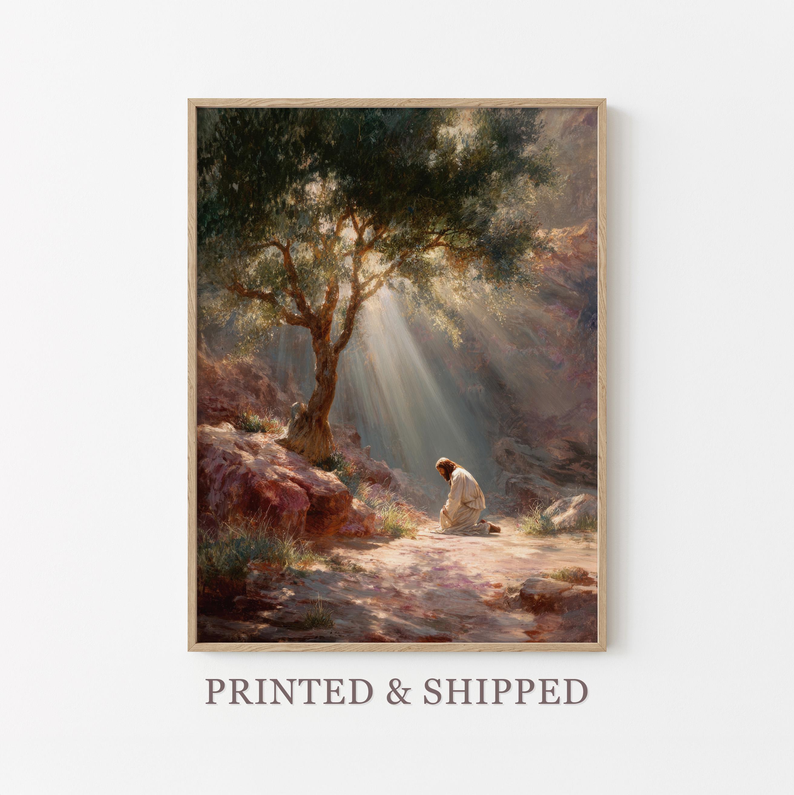 Garden of Gethsemane Jesus Painting Print | Jesus Praying | Christian ...