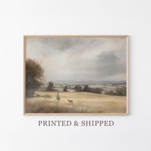 Stampa artistica a olio vintage "Il Signore è il mio pastore" / Gesù lascia 99 / Arte cristiana / Arte di Gesù Cristo / Pittura cristiana moderna / VTL1