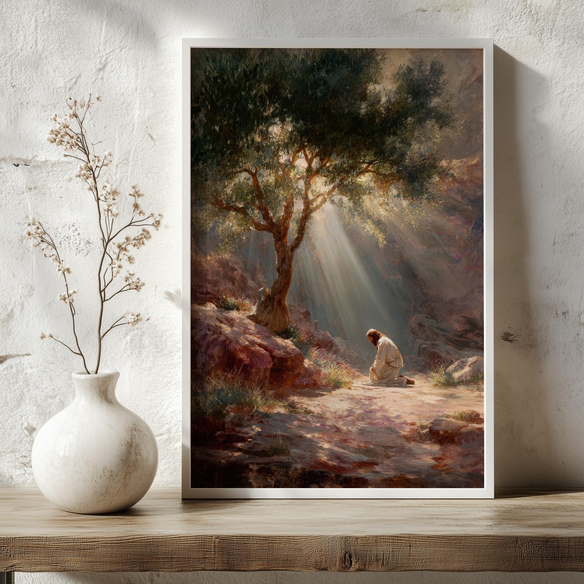 Garden of Gethsemane Jesus Painting Print | Jesus Praying | Christian ...