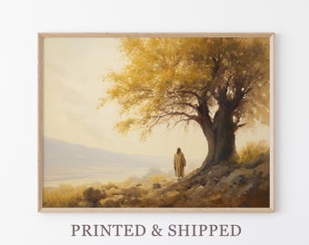 Vintage Parable of the Mustard Seed Oil Painting Print | Faith as Small as a Mustard | Bible Art Prints | Christian Faith | VPO1