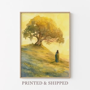 Watercolour Parable of the Mustard Seed Oil Painting Print | Faith as Small as a Mustard | Bible Art Prints | Christian Faith | WPO3
