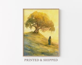 Watercolour Parable of the Mustard Seed Oil Painting Print | Faith as Small as a Mustard | Bible Art Prints | Christian Faith | WPO3