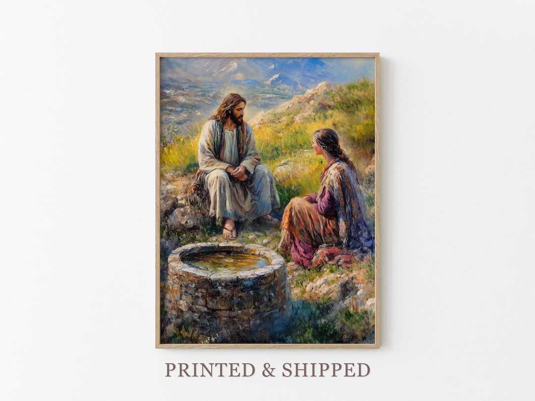Woman at the Well Oil Painting Print | Samaritan Woman | Jesus Bible ...