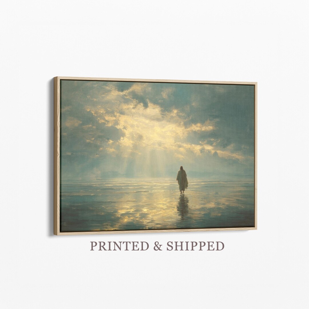 Jesus Christ Walking on Water Painting Canvas Print | Christian Art | I ...