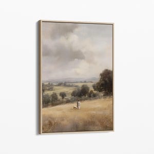 Vintage The Lord is my Shepherd Art Oil Painting | Jesus Leaves 99 | Jesus Christ Art | Christian Painting Stretched Canvas | CVTL4