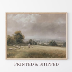 Vintage The Lord is my Shepherd Oil Painting Print | Jesus Leaves 99 | Christian Art | Jesus Christ Art | Modern Christian Painting | VSJ1