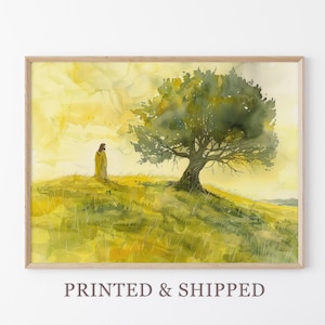 Watercolour Parable of the Mustard Seed Oil Painting Print | Faith as Small as a Mustard | Bible Art Prints | Christian Faith | WPO1