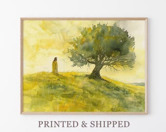 Watercolour Parable of the Mustard Seed Oil Painting Print | Faith as Small as a Mustard | Bible Art Prints | Christian Faith | WPO1