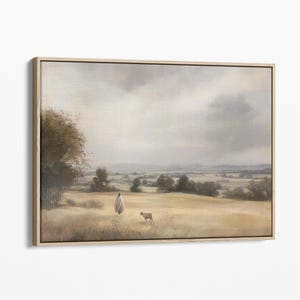 Vintage O Senhor é meu Pastor Arte Óleo Pintura Tela Impressão | Jesus Deixa 99 | Jesus Cristo Arte | Pintura Cristã Moderna | CVTL1