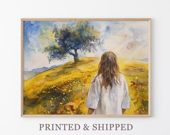 Watercolour Parable of the Mustard Seed Oil Painting Print | Faith as Small as a Mustard | Bible Art Prints | Christian Faith | WPO2