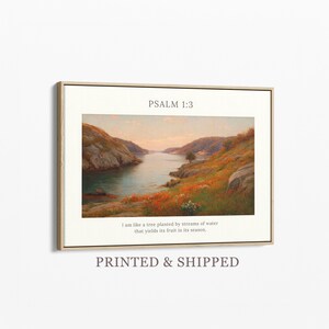 Psalm 1:3 A Tree Planted by Rivers of Water | Modern Scripture Canvas Print | Christian Decor | FEJ1