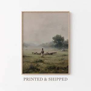 Stampa a olio vintage "Il Signore è il mio pastore" / Gesù lascia 99 / Arte cristiana / Arte di Gesù Cristo / Pittura cristiana moderna / VSJ8
