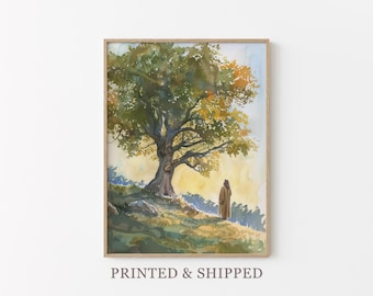 Watercolour Parable of the Mustard Seed Oil Painting Print | Faith as Small as a Mustard | Bible Art Prints | Christian Faith | WPO4