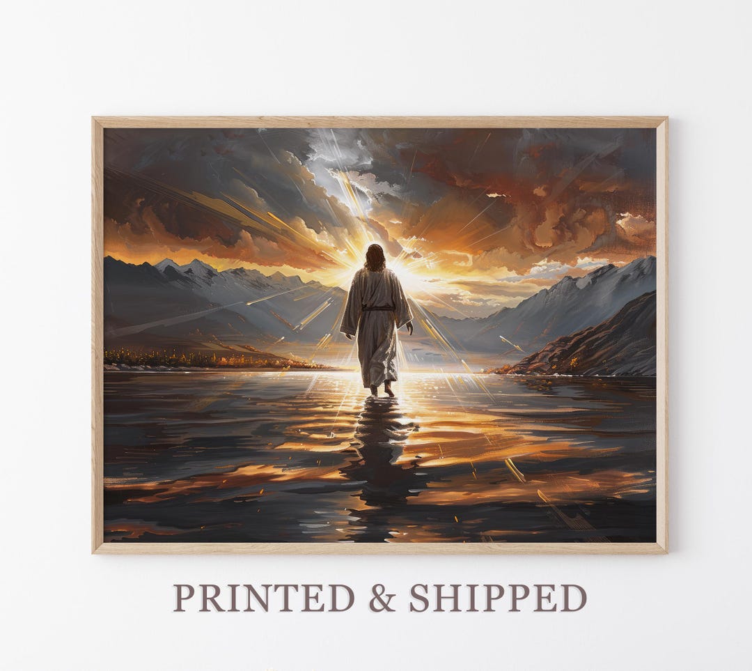 Jesus Christ Walking on Water Oil Painting | Christian Art | Religious ...