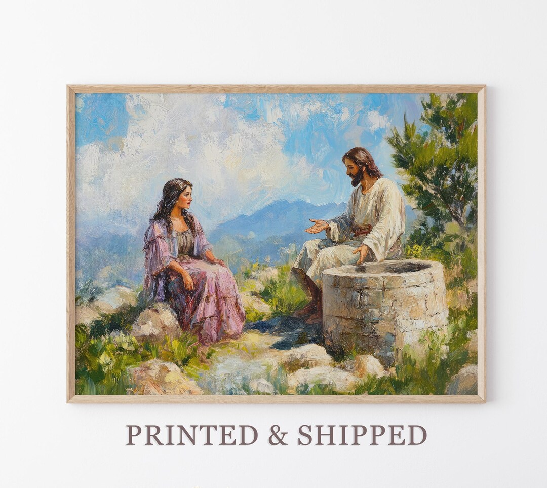 Woman at the Well Oil Painting Print | Samaritan Woman | Jesus Bible ...
