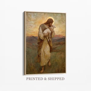 Leaves the 99 Jesus Art Oil Painting Canvas Print | Good Shepherd Artwork | MCB1