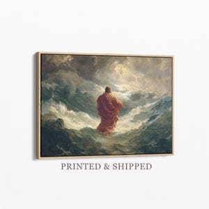 Jesus Walking on Water Painting Canvas Print | Christian Art | Religious Decor | CSS3