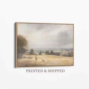 Vintage The Lord is my Shepherd Art Oil Painting Canvas Print | Jesus Leaves 99 | Jesus Christ Art | Modern Christian Painting | CVTL1