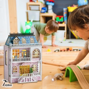 Kit maison de poupée miniature bricolage Petite ville Petite ville pour enfants Cadeau d'anniversaire Cadeau pour enfants