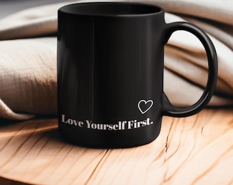 Ame-se Primeiro Dia dos Namorados Melhor Presente para Amor Próprio Autocuidado Pensativo Motivacional Empoderamento Copo