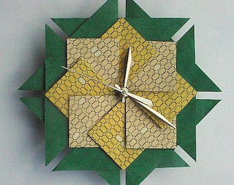 Kitchen Clock, Origami Clock, Fresh Corn-Large