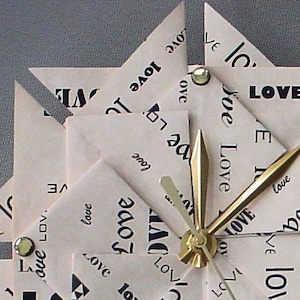 Memorable 1st Anniversary Gift, Paper 1st Anniversary Gift, One Year Anniversary, Anniversary Gift For Him Or Her Love Origami Clock image 4