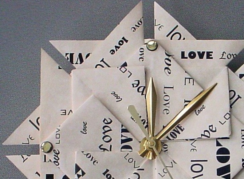 Memorable 1st Anniversary Gift Love Origami Clock Paper Etsy