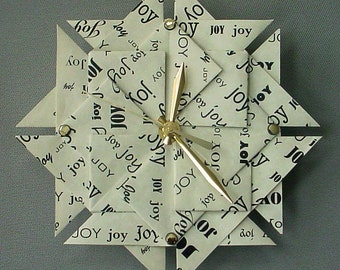 1st Wedding Anniversary Gift for Her - JOY Clock - Large - Black Type