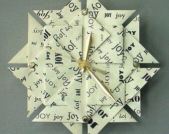 1st Wedding Anniversary Gift for Her - JOY Clock - Large - Black Type