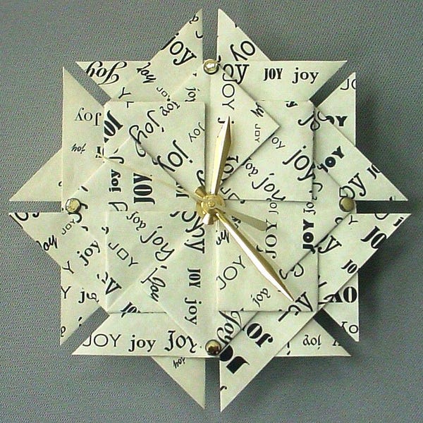 1st Wedding Anniversary Gift for Her - JOY Clock - Large - Black Type