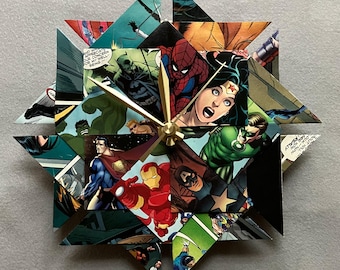 Superhero Comic Book Clock - 1st Anniversary Gift