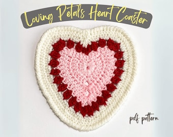 Easy Crochet Heart Coaster Pattern, Beginner Friendly (PDF Pattern)