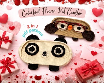 Crochet Glasses Holder Pattern, Animal Design Panda and Owl PDF