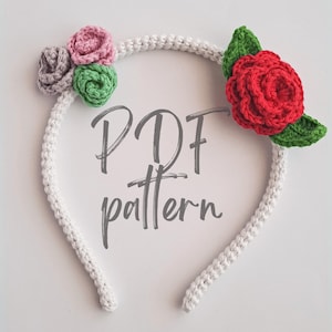 Rose Garden Headband Crochet Pattern, DIY Hair Accessory Gift, Flower Headband Crochet Pattern, Floral Crochet Pattern, Beginner Friendly