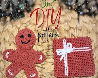 Christmas Coasters Crochet Pattern 2 in 1, Crochet Coasters Bundle Pattern, Crochet Ornaments, Handmade Christmas Gift Idea, Easy to Follow