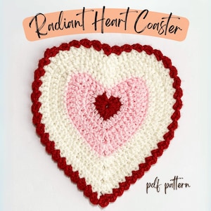Easy Heart Crochet Coaster Pattern, Simple Heart Crochet Pattern, Beginner Friendly Crochet Coaster Pattern, Mother&#39;s Day Gift