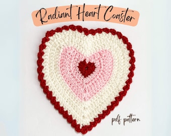Heart Crochet Coaster Pattern, Beginner Friendly (PDF Pattern)