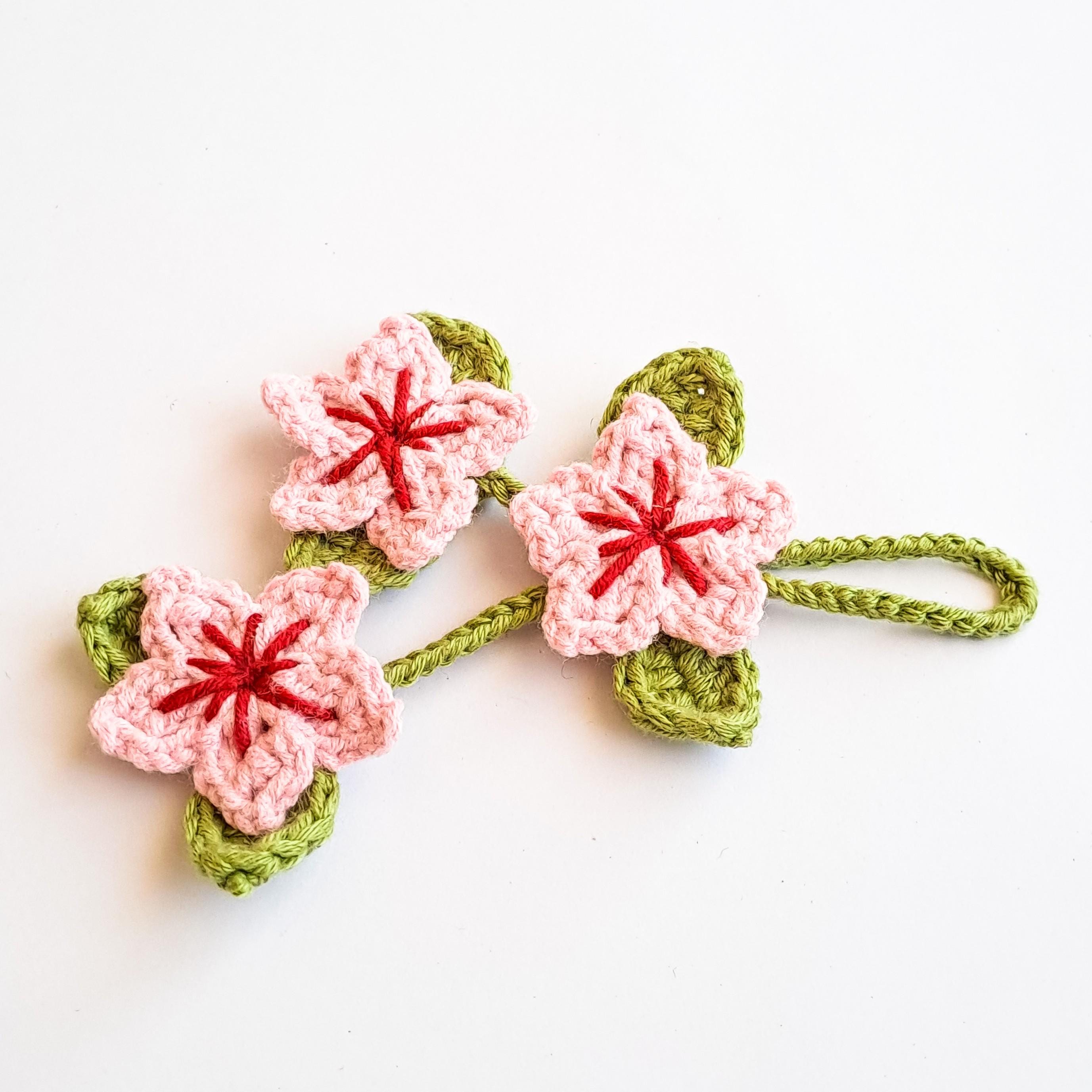 Cherry Blossom Keychain Crochet Pattern, Sakura Car Hanger (PDF