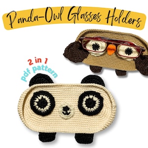 Glasses Holders, Easy Crochet Animal Glasses Holders Pattern Bundle, 2 in 1 Cute Animal Crochet Eyeglass Holders, Crochet Amigurumi Pattern